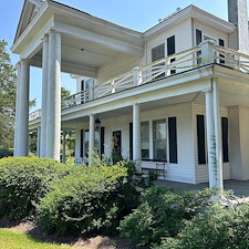 Gutter cleaning on a historic home in Nashville, NC